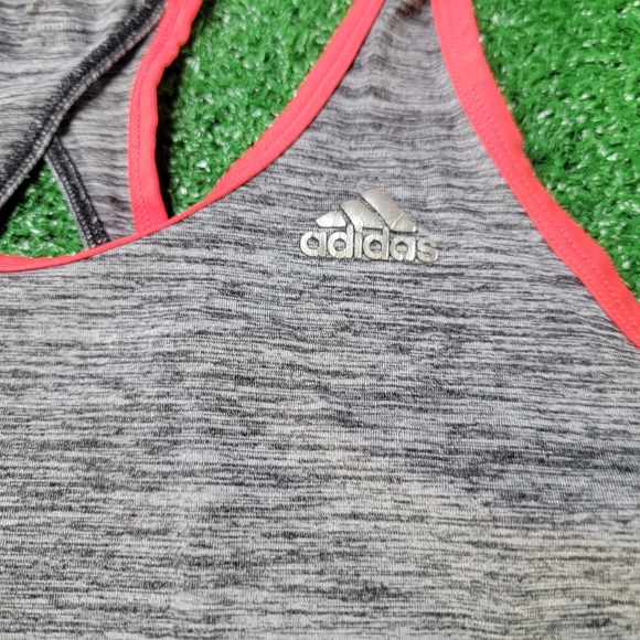 Adidas Keyhole Open Back Cut Out Climalite Women's Shirt Size Medium Grey Gym - Picture 3 of 10